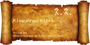 Kisgyörgy Kitti névjegykártya